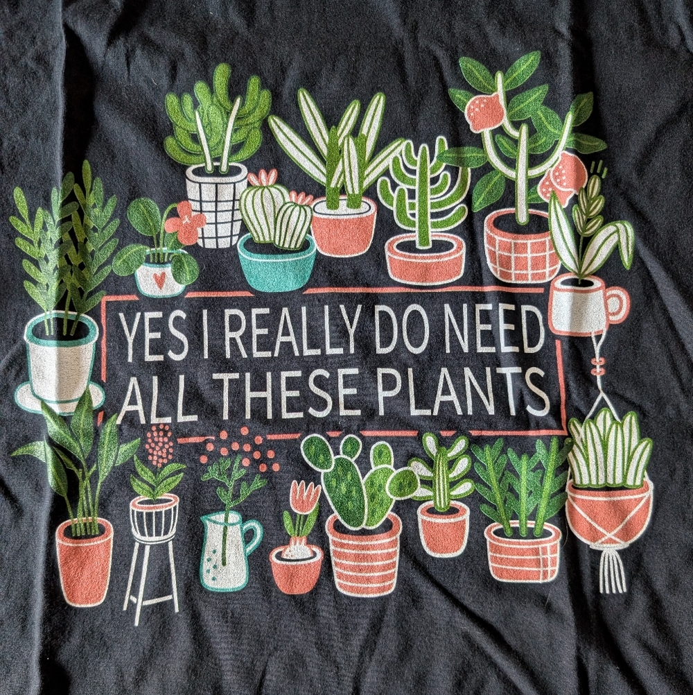 Plant Lady Graphic T-Shirt with Plant Design Black Size 2X NWT - Picture 3 of 8